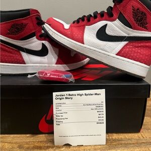 Jordan High Spider-Man Red White Black Sneakers